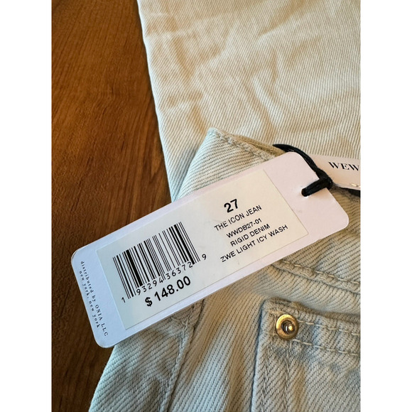WeWoreWhat‎ Denim The Icon Jean Size 27 Light Wash High Rise Straight Leg - Picture 4 of 9